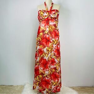 Xhilaration | Tropical Maxi, strapless, halter dress,Small ,tube top, co…